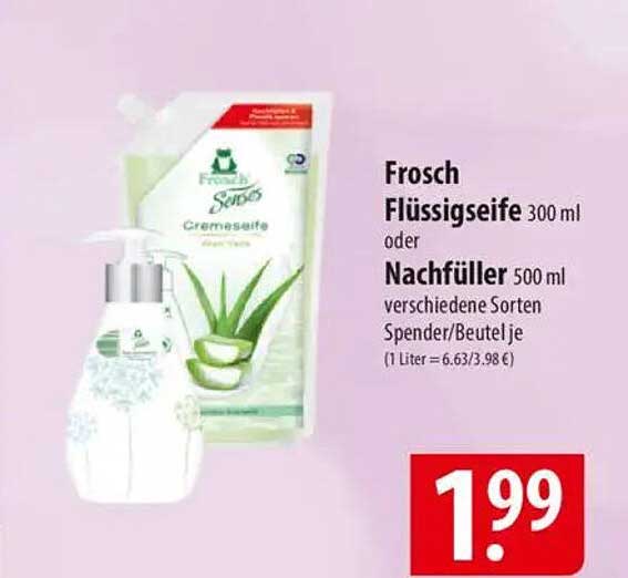 Frosch Flüssigseife 300 ml oder Nachfüller 500 ml verschiedene Sorten