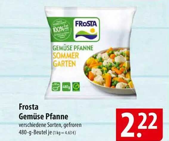 Frosta Gemüse Pfanne, verschiedene Sorten, gefroren 480-g-Beutel