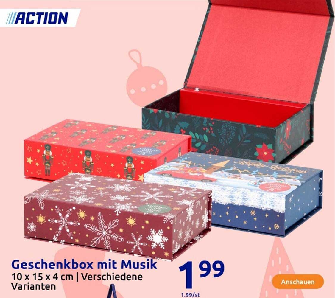 Geschenkbox mit Musik 10 x 15 x 4 cm | Verschiedene Varianten