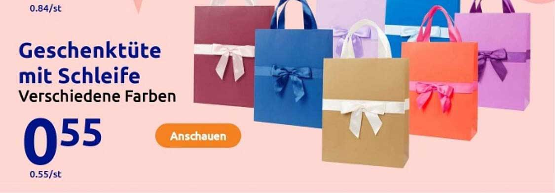 Geschenktüte mit Schleife - Verschiedene Farben