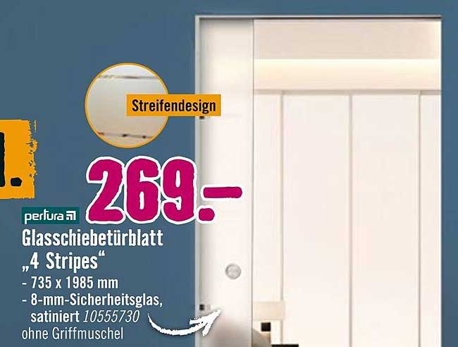 Glas-Schiebe­bretblatt „4 Stripes“