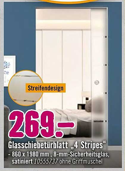 Glas-Schiebetürblatt "4 Stripes"