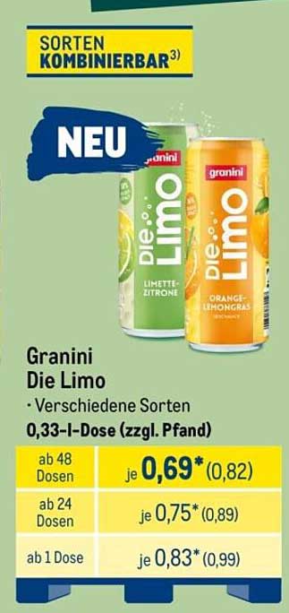 Granini Die Limo - 0,33-l-Dose in verschiedenen Sorten