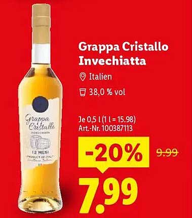 Grappa Cristallo Invechiatta