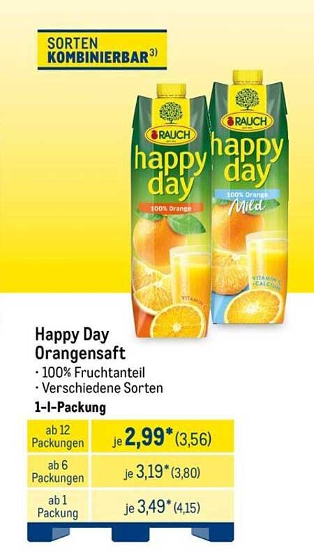 Happy Day Orangensaft 1-Liter-Packung
