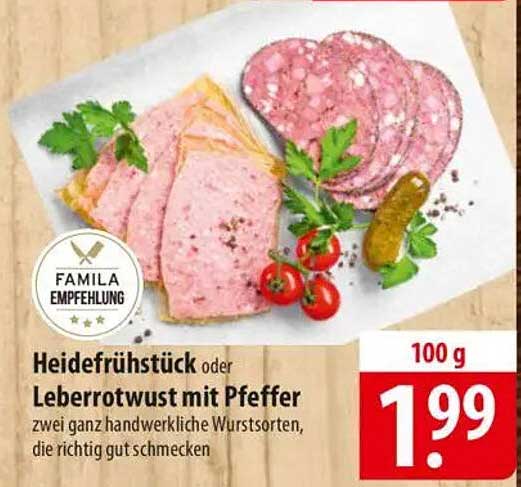 Heidefrühstück oder Leberrotwurst mit Pfeffer