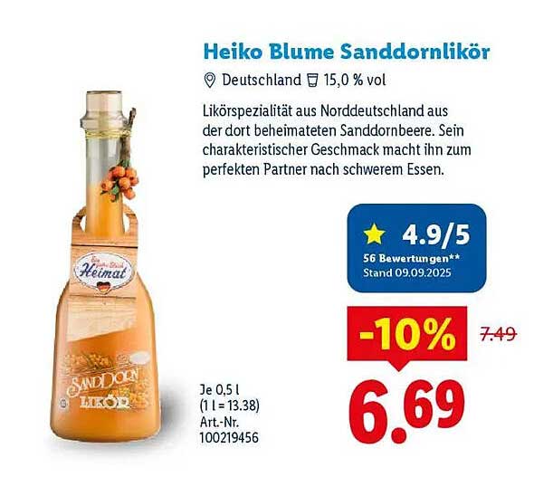 Heiko Blume Sanddornlikör
