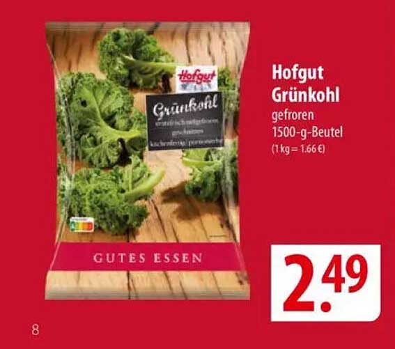 Hofgut Grünkohl gefroren - 1500 g Beutel