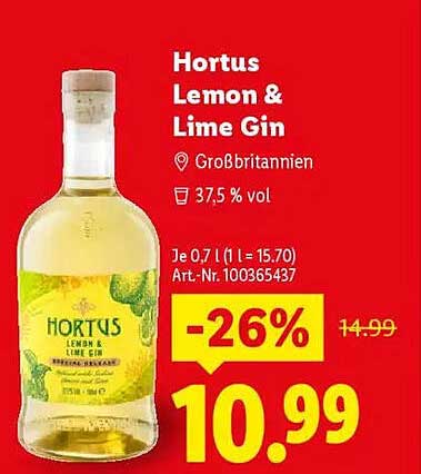 Hortus Lemon & Lime Gin