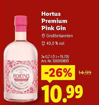 Hortus Premium Pink Gin