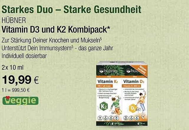 HÜBNER Vitamin D3 und K2 Kombipack
