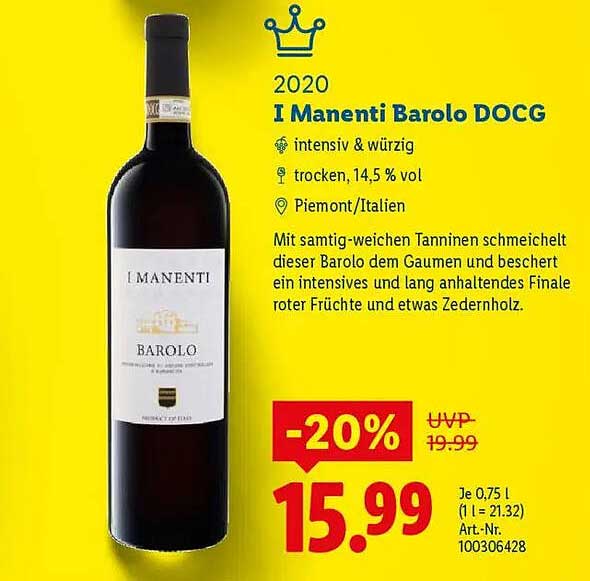 I Manenti Barolo DOCG 2020