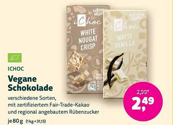 ICHOC Vegane Schokolade