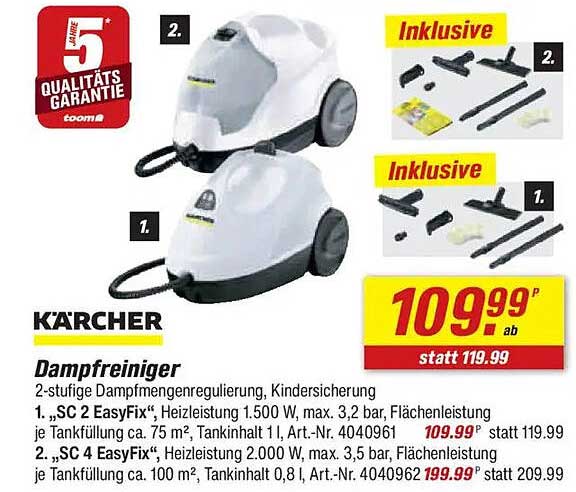 KÄRCHER Dampfreiniger SC 2 EasyFix