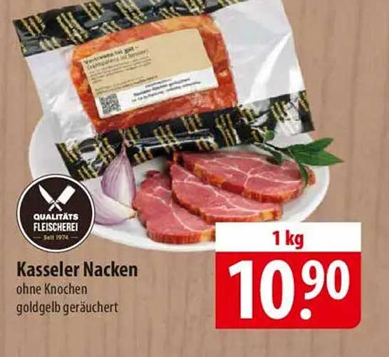Kasseler Nacken ohne Knochen goldgelb geräuchert