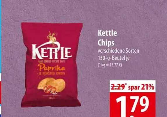 Kettle Chips verschiedene Sorten 130-g-Beutel