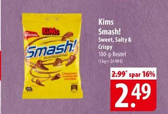 Kims Smash! Sweet, Salty & Crispy 100-g-Beutel