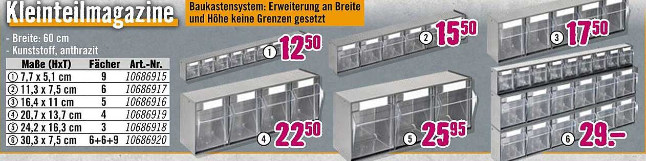 Kleinteilmagazine in anthrazit - Flexibilität für jeden Bedarf