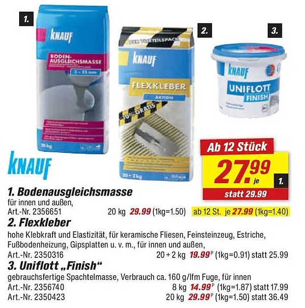 Knauf Boden­aus­gleichs­masse für innen und außen
