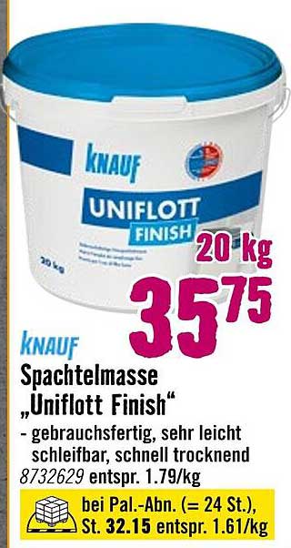 Knauf Spachtelmasse „Uniflott Finish“ 20 kg