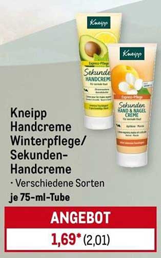 Kneipp Handcreme Winterpflege/Sekunden-Handcreme je 75-ml-Tube