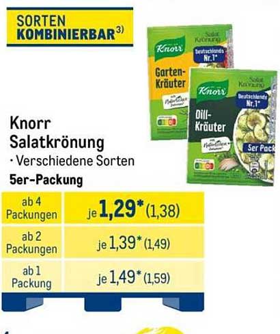 Knorr Salatkrönung – Verschiedene Sorten in der 5er-Packung