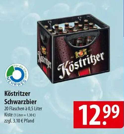 Köstritzer Schwarzbier - 20 Flaschen à 0,5 Liter Kiste