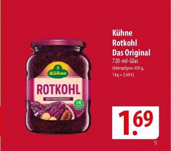 Kühne Rotkohl Das Original 720-ml-Glas