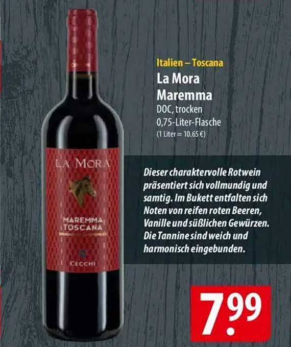 La Mora Maremma DOC, trocken 0,75-Liter-Flasche