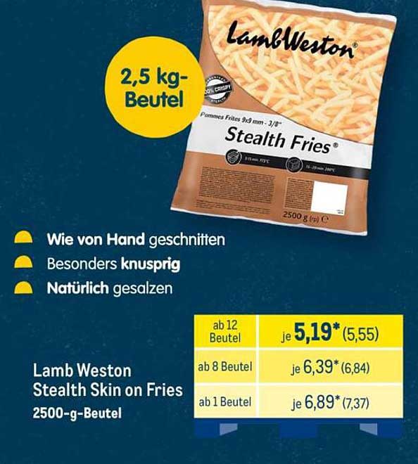Lamb Weston Stealth Skin on Fries 2,5 kg-Beutel