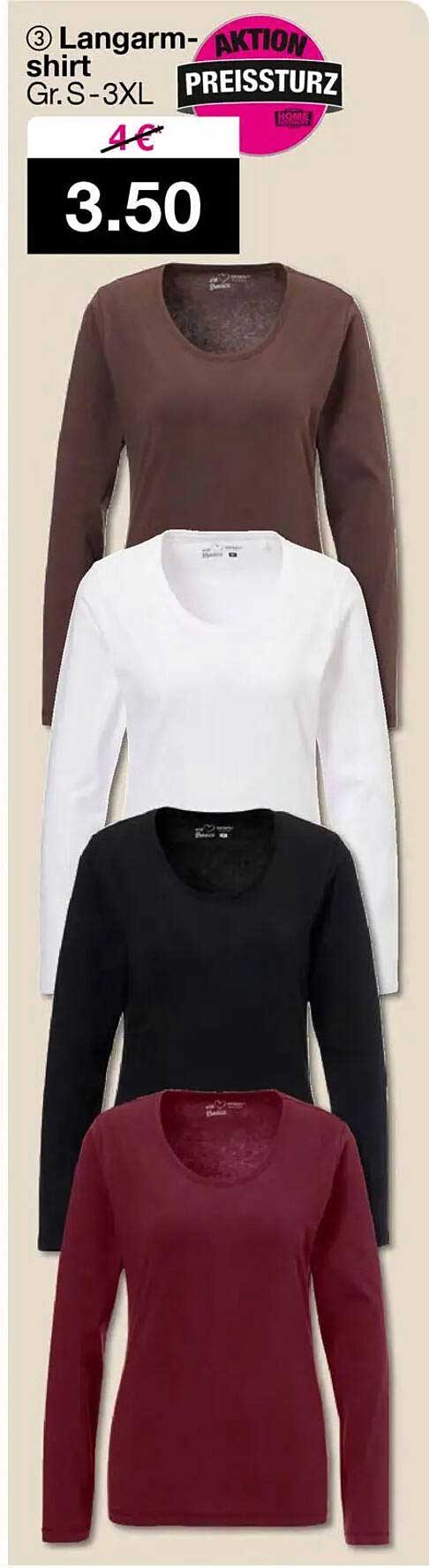 Langarmshirt Gr. S-3XL