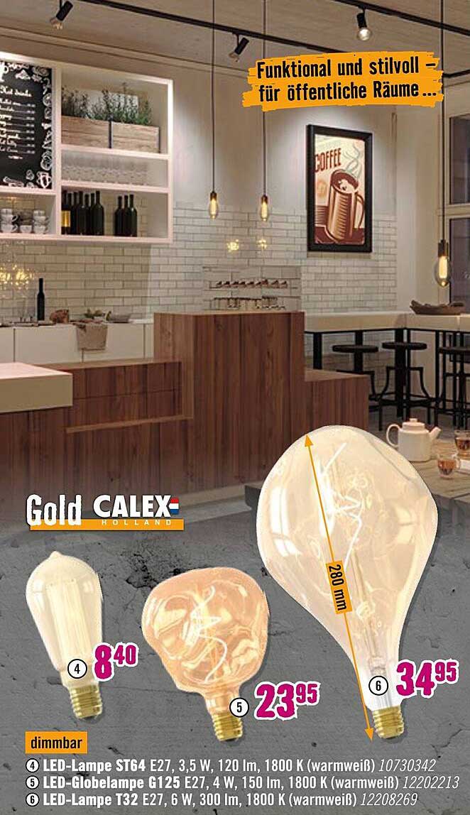 LED-Lampe ST64 E27, 3,5 W, 120 lm, 1800 K (warmweiß)