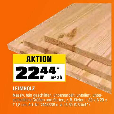 Leimholz – Massiv, fein geschliffen, unbehandelt, unfoliert