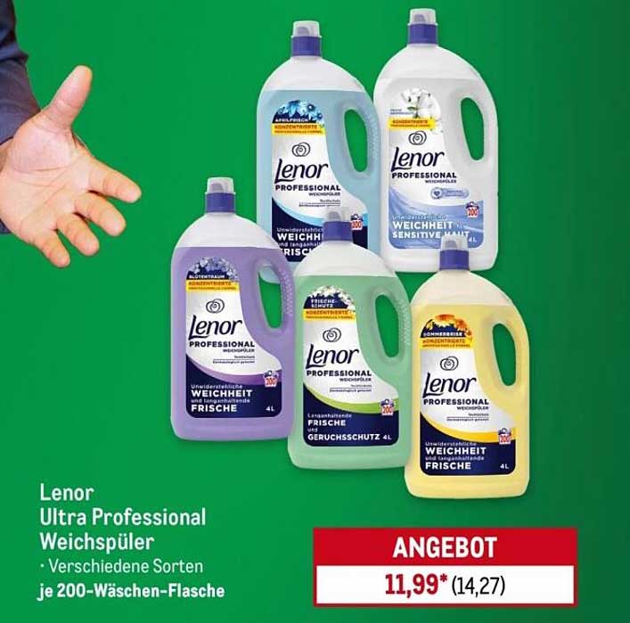 Lenor Ultra Professional Weichspüler - Verschiedene Sorten je 200-Wäschen-Flasche