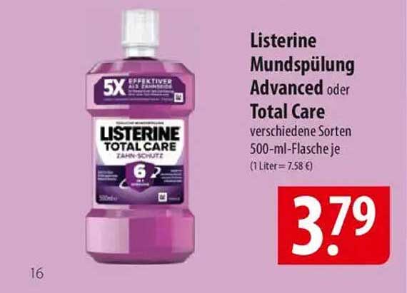 Listerine Mundspülung Advanced oder Total Care 500 ml