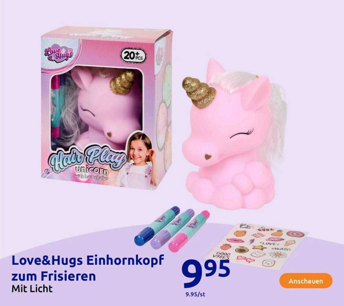 Love&Hugs Einhornkopf zum Frisieren mit Licht