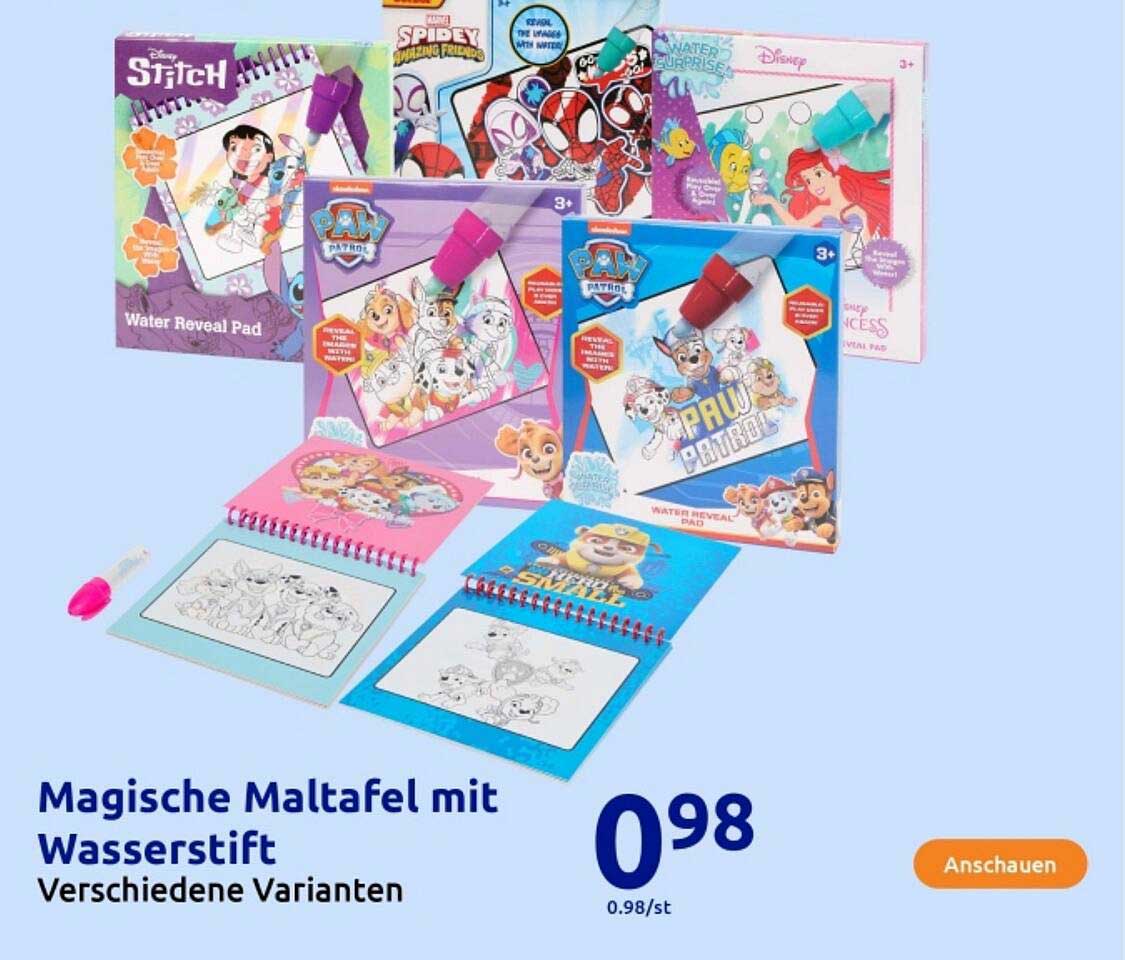 Magische Maltafel mit Wasserstift - Verschiedene Varianten