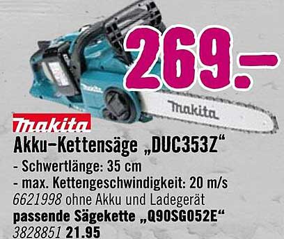 Makita Akku-Kettensäge „DUC353Z“