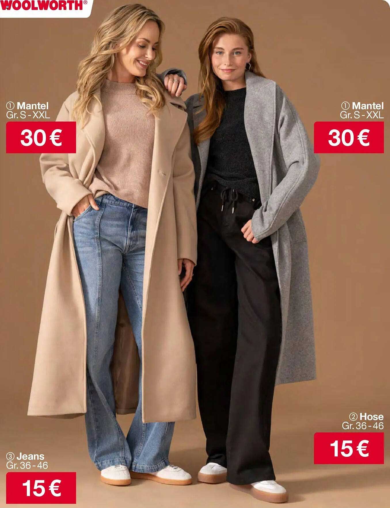 Mantel und Hose für nur 15 € jeweils aus dem Woolworth-Prospekt