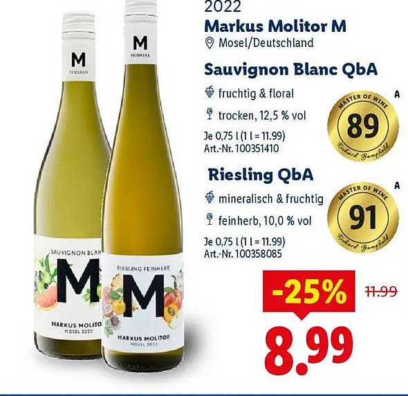 Markus Molitor M Sauvignon Blanc und Riesling QbA