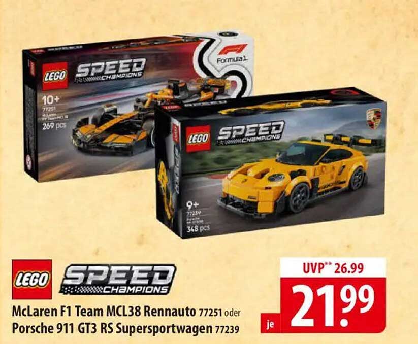 McLaren F1 Team MCL38 Rennauto 77251 oder Porsche 911 GT3 RS Supersportwagen 77239
