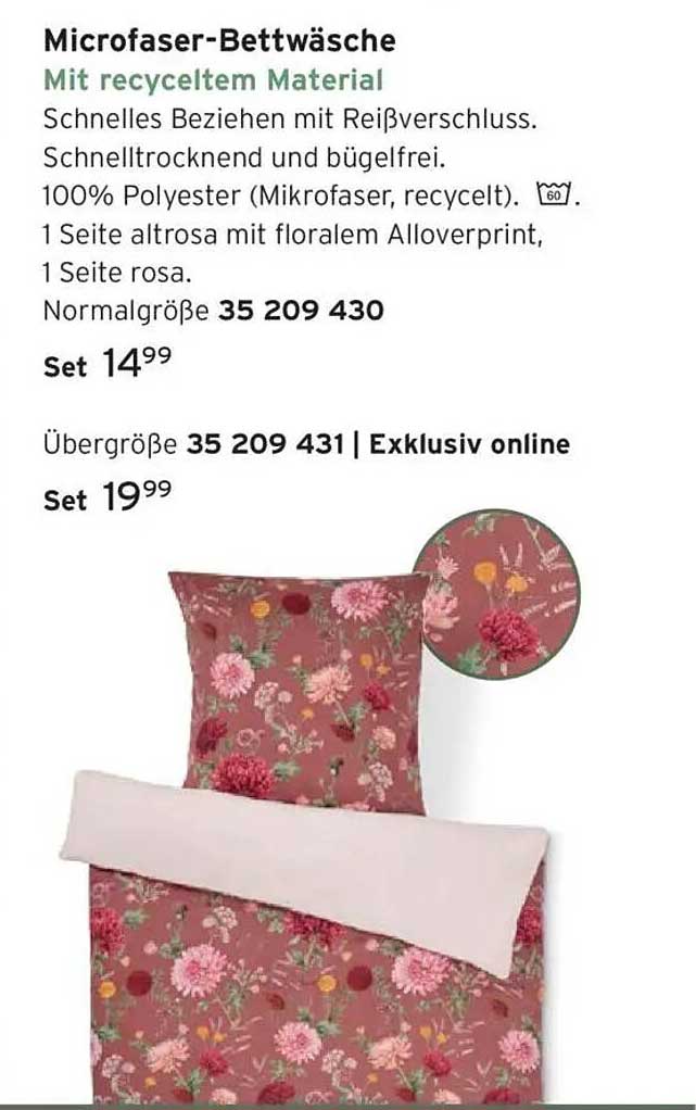 Microfaser-Bettwäsche mit recyceltem Material