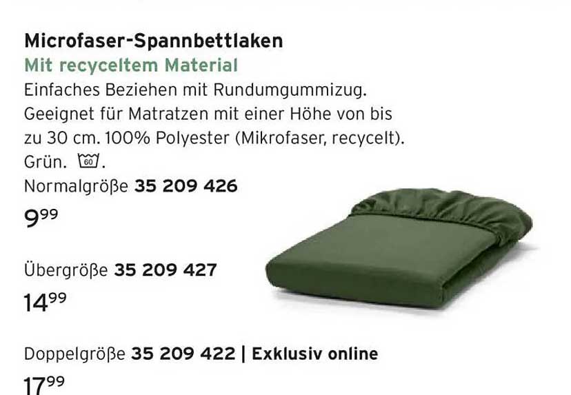 Microfaser-Spannbettlaken mit recyceltem Material