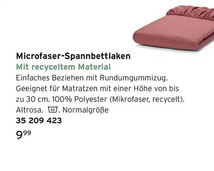 Microfaser-Spannbettlaken mit recyceltem Material