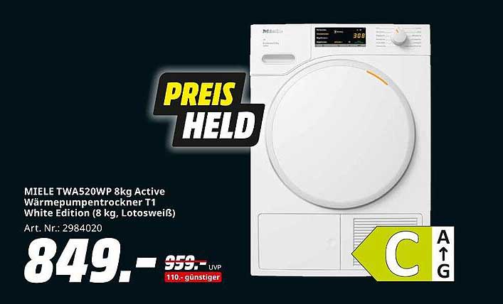 MIELE TWA520WP 8kg Active Wärmepumpentrockner T1 White Edition (8 kg, Lotosweiß)