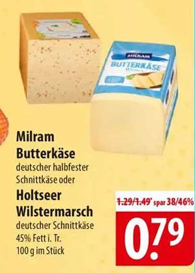 Milram Butterkäse oder Holsteer Wilstermarsch