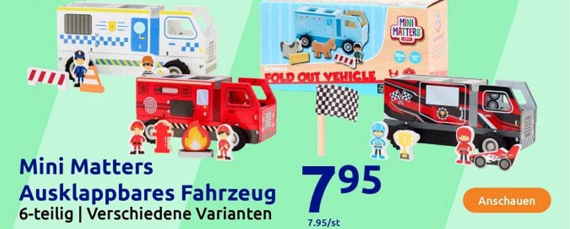 Mini Matters Ausklappbares Fahrzeug - 6-teilig | Verschiedene Varianten