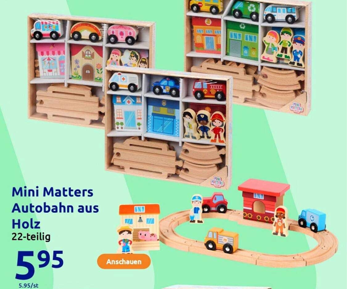 Mini Matters Autobahn aus Holz – 22-teilig