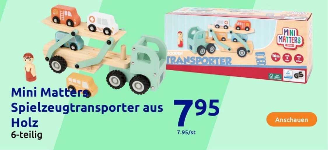 Mini Matters Spielzeugtransporter aus Holz - 6-teilig