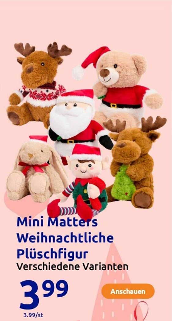 Mini Matters Weihnachtsliche Plüschfigur - Verschiedene Varianten